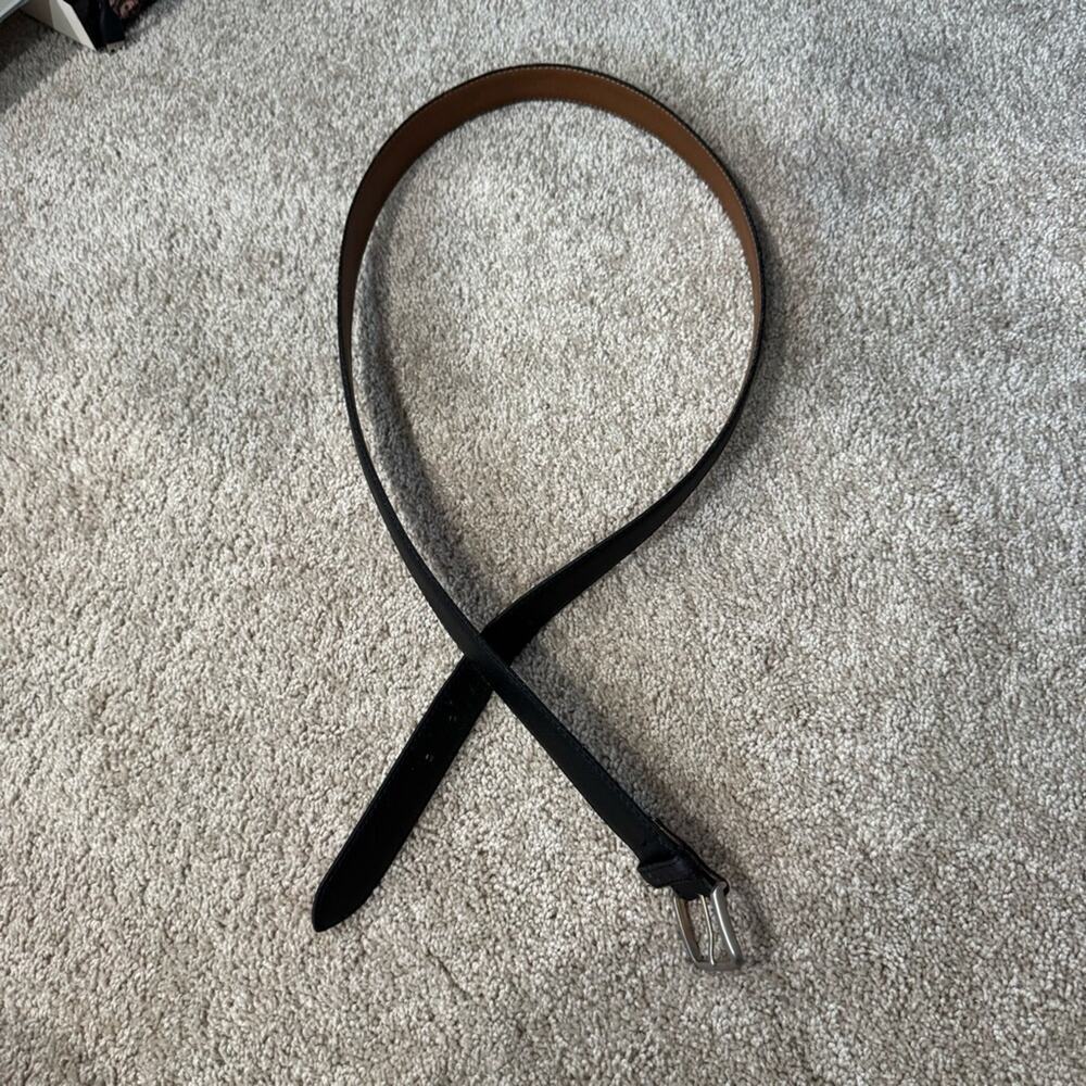 Unknown Brand Classic Black Italian Split Cowhide Leather Belt Men’s Size 44